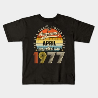 Awesome Since April 1977 Vintage 46th Birthday Kids T-Shirt